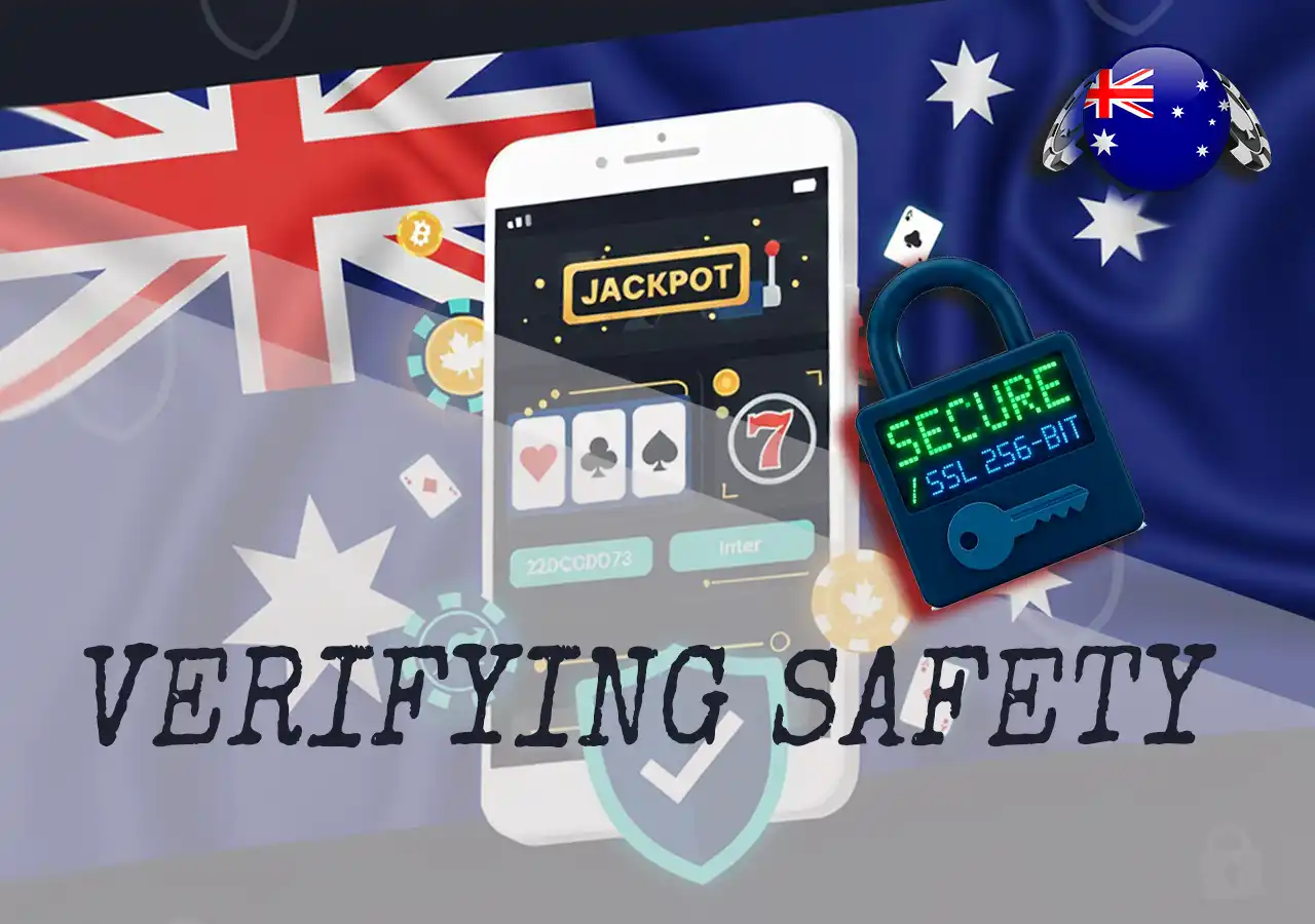 Verifying SSL encryption and data safety at top Australian online casinos.